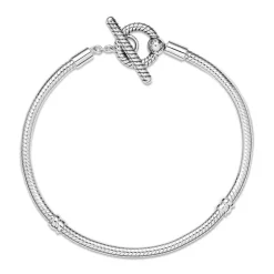 Bracelet Femme PANDORA MAILLE SERPENT 19CM FERMOIR EN T PANDORA MOMENTS Argent 925/1000