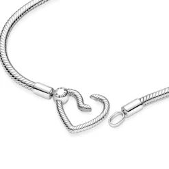Bracelet Femme PANDORA MAILLE SERPENT 19CM FERMOIR CŒUR Argent 925/1000