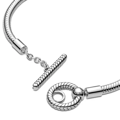 Bracelet Femme PANDORA MAILLE SERPENT 19CM FERMOIR EN T PANDORA MOMENTS Argent 925/1000