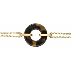 Bracelet femme PHEBUS acier doré et acetate