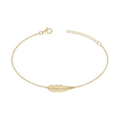 Bracelet Femme Plume PLAQUE OR jaune