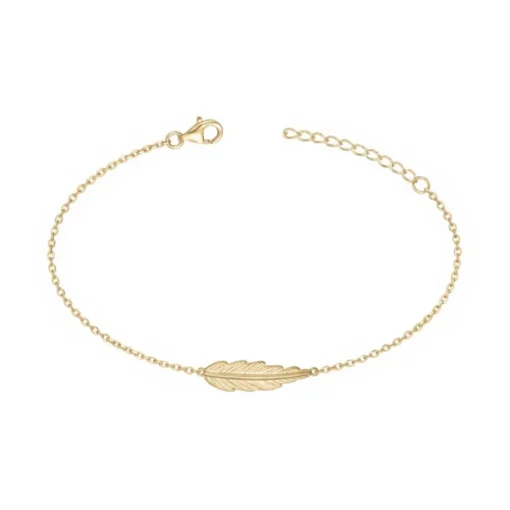 Bracelet Femme Plume PLAQUE OR jaune