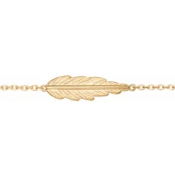Bracelet Femme Plume PLAQUE OR jaune