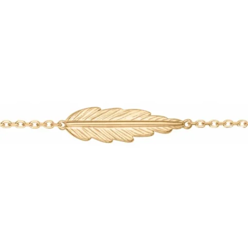 Bracelet Femme Plume PLAQUE OR jaune