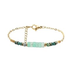 Bracelet Femme SCOOTER Acier Doré Verre Aventurine