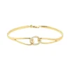 Bracelet femme semi-rigide EDORA PLAQUE OR et oxydes