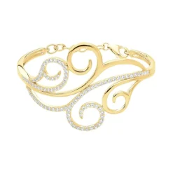 Bracelet femme semi-rigide EDORA PLAQUE OR et oxydes