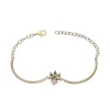 Bracelet femme semi-rigide EDORA PLAQUE OR et oxydes multicolores