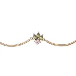 Bracelet femme semi-rigide EDORA PLAQUE OR et oxydes multicolores