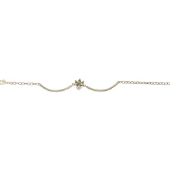 Bracelet femme semi-rigide EDORA PLAQUE OR et oxydes multicolores