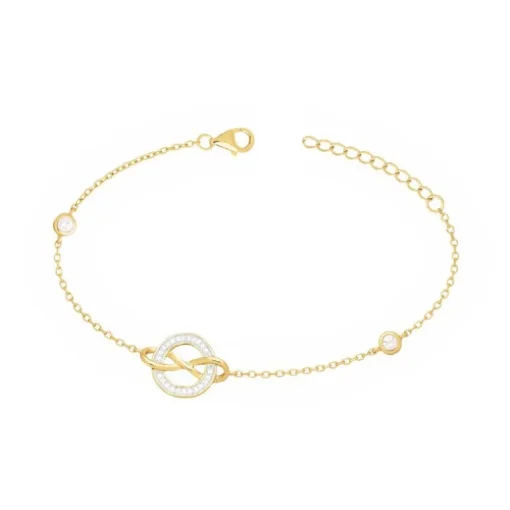 Bracelet femme signe infini EDORA PLAQUE OR et oxydes