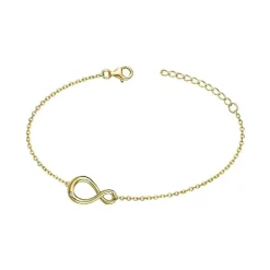 Bracelet femme signe infini EDORA PLAQUE OR et oxyde