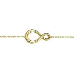 Bracelet femme signe infini EDORA PLAQUE OR et oxyde