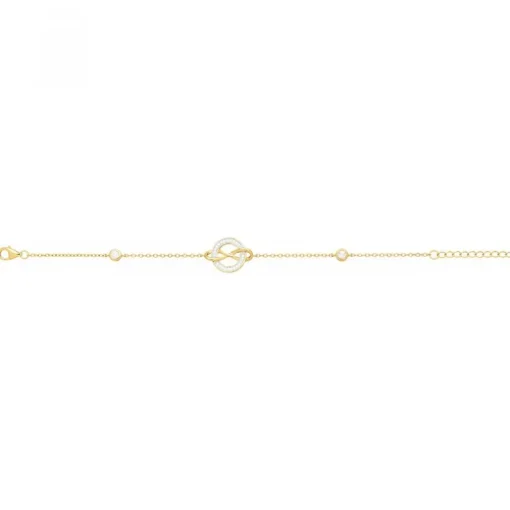 Bracelet femme signe infini EDORA PLAQUE OR et oxydes