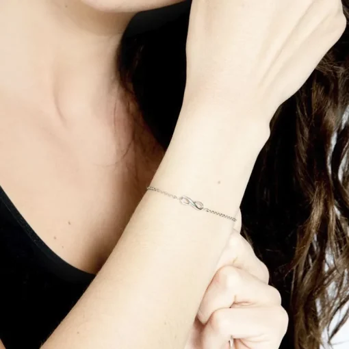 Bracelet femme signe infini PHEBUS acier argenté