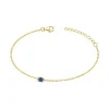 Bracelet femme solitaire EDORA PLAQUE OR et spinelle bleue
