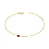 Bracelet femme solitaire EDORA PLAQUE OR et spinelle rouge