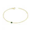 Bracelet femme solitaire EDORA PLAQUE OR et spinelle verte