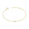 Bracelet Femme Solitaire PLAQUE OR Jaune et Oxyde