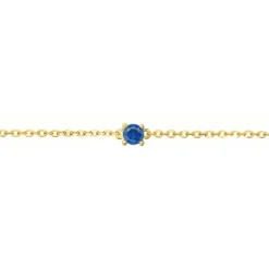 Bracelet femme solitaire EDORA PLAQUE OR et spinelle bleue