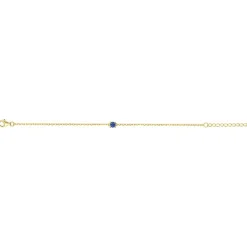 Bracelet femme solitaire EDORA PLAQUE OR et spinelle bleue