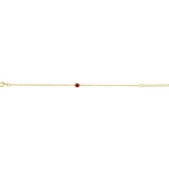 Bracelet femme solitaire EDORA PLAQUE OR et spinelle rouge