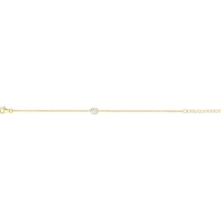 Bracelet Femme Solitaire PLAQUE OR Jaune et Oxyde