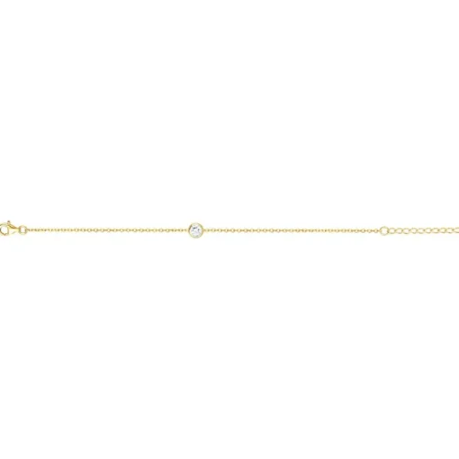 Bracelet Femme Solitaire PLAQUE OR Jaune et Oxyde