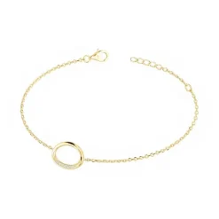 Bracelet femme sphère EDORA PLAQUE OR et oxydes
