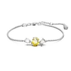 Bracelet Femme SWAROVSKI MESMERA JAUNE Métal Rhodié Blanc