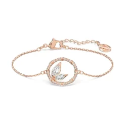 Bracelet femme Swarovski Dellium métal doré rose et cristaux