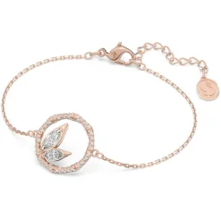 Bracelet femme Swarovski Dellium métal doré rose et cristaux