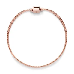 Bracelet Femme Taille 17CM PANDORA REFLEXIONS MAILLE TISSÉE Doré Rose 14 Carats