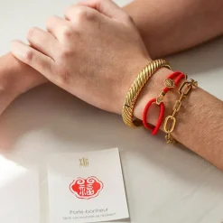 Bracelet Femme ZAG BIJOUX Acier et Cordon rouge SBF23186-01RED
