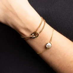 Bracelet Femme ZAG EVELYNE ONYX NOIR Acier Doré
