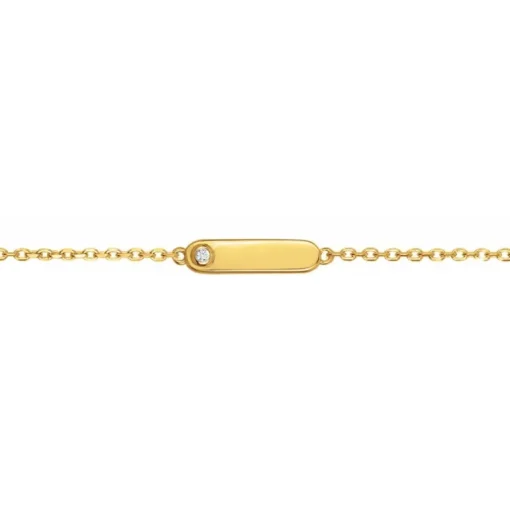 Bracelet Femme Addict La Garçonne PLAQUE OR et Diamant
