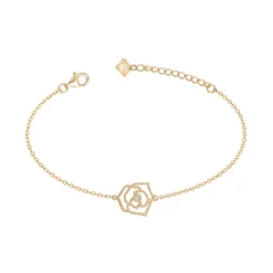 Bracelet Femme Rose Perlée La Garçonne PLAQUE OR et Diamant