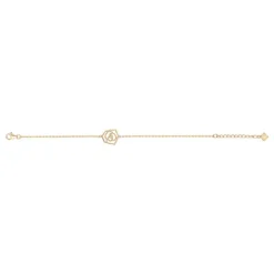 Bracelet Femme Rose Perlée La Garçonne PLAQUE OR et Diamant