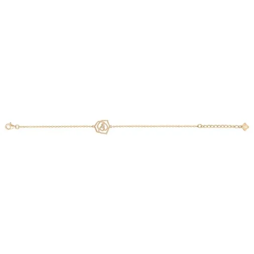 Bracelet Femme Rose Perlée La Garçonne PLAQUE OR et Diamant