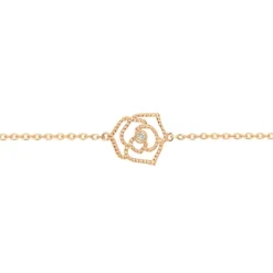Bracelet Femme Rose Perlée La Garçonne PLAQUE OR et Diamant