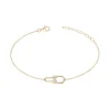 Bracelet Femme Évidence La Garçonne PLAQUE OR et Diamant