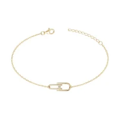 Bracelet Femme Évidence La Garçonne PLAQUE OR et Diamant