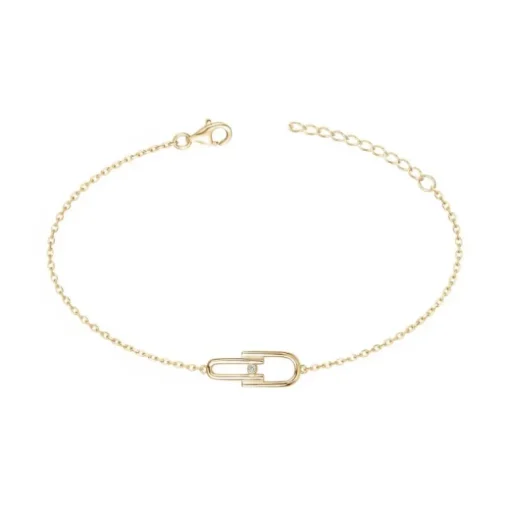 Bracelet Femme Évidence La Garçonne PLAQUE OR et Diamant
