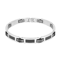 Bracelet Homme Acier Phebus et Carbone