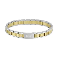 bracelet homme BOSS acier argenté et doré