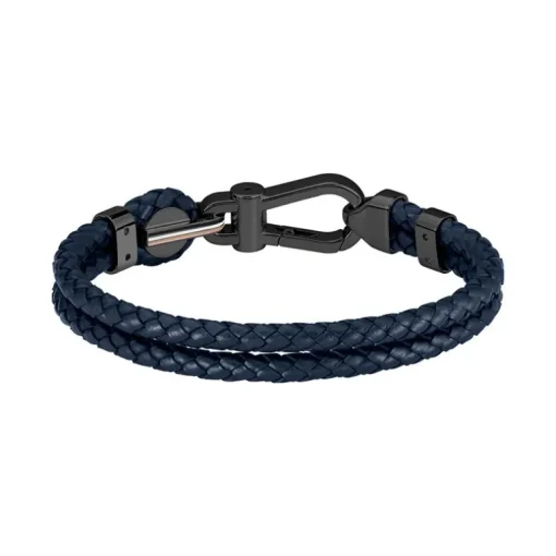 Bracelet Homme BOSS Ares Prime Cuir Bleu 1580701M