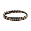 Bracelet Homme BOSS ARES Cuir Bicolore Brun et Noir