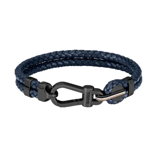 Bracelet Homme BOSS Ares Prime Cuir Bleu 1580701M