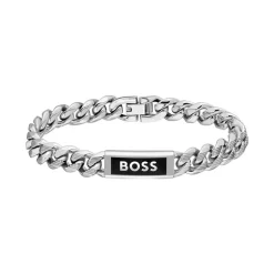 Bracelet Homme BOSS Kassy Emblem Acier Argenté 1580679M