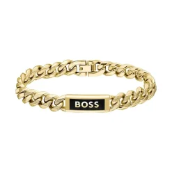 Bracelet Homme BOSS Kassy Emblem Acier Doré 1580680M